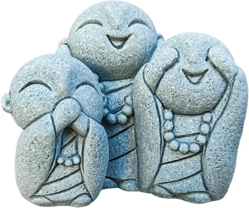 Miniatura 11 de livelyfish Estatua de monje rezante de Bosatsu de Bosatsu japonés de Buda Bosatsu Feng Shui, piedra arenisca feliz/sonriente en miniatura, adorno