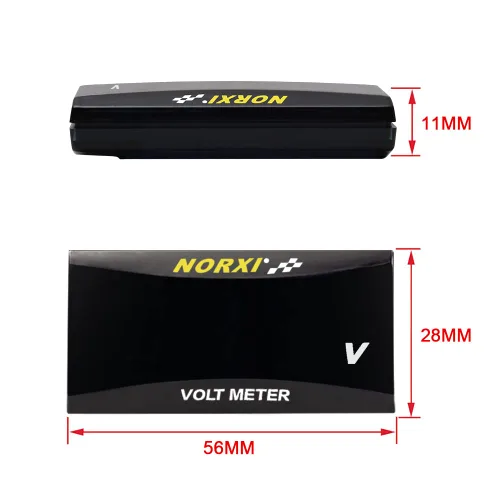 Miniatura 7 de Voltímetro digital para motocicleta, medidor de voltaje CC de 12 V, medidor de voltaje impermeable para automóvil y motocicleta con función de Rojo