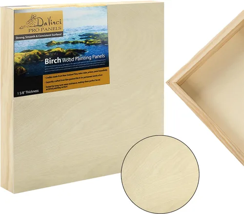 Miniatura 2 de Da Vinci Pro Panel de madera de abedul de 1-5/8 pulgadas de profundidad, paquete de 4 paneles rectangulares pequeños, textura fina, resistente a