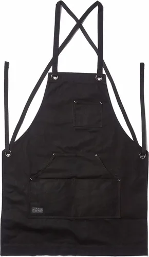 Miniatura 9 de Hudson Durable Goods Delantal de lona encerada de alta resistencia para hombres y mujeres, delantal de trabajo ajustable con bolsillos para Negro