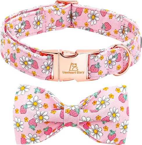 Miniatura 9 de Lionheart glory Collar de lazo para perro para el día de San Valentín, collar de perro para perros grandes, collares de perro con corazones con A