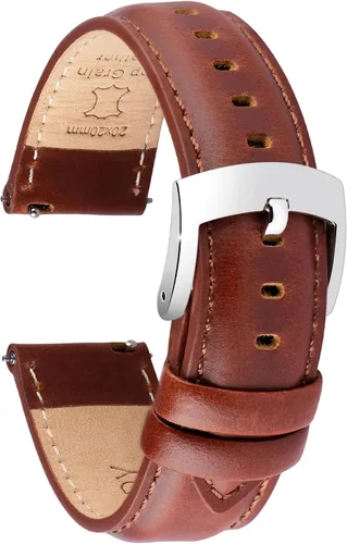 Correas de reloj de cuero de liberación rápida, elegantes correas de reloj de cuero de grano superior para hombres y mujeres, elección de color y