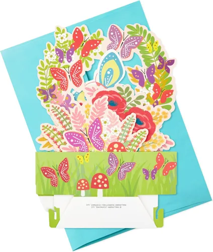 Miniatura 7 de Hallmark Paper Wonder - Tarjeta desplegable para cumpleaños, pensando en ti, felicitaciones o cualquier ocasión (flores y mariposas)