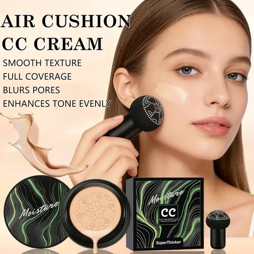 Miniatura 3 de Crema CC con almohadilla de aire en forma de hongo SuperThinker, maquillaje facial BB Cream base para piel madura hidratante corrector iluminador 2