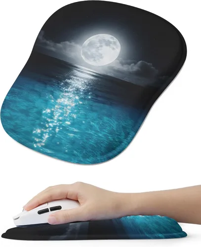 Miniatura 12 de Alfombrilla de mouse ergonómica con bonito diseño de gato negro, para aliviar el dolor del túnel carpiano, área de mouse 65% utilizable, 01 Lindo
