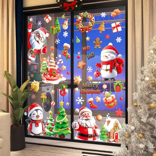 Miniatura 9 de Adhesivos navideños y calcomanías de Navidad para decoración de ventanas