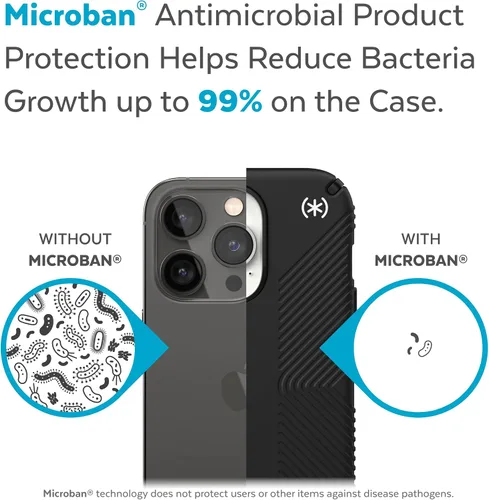 Miniatura 8 de Speck Presidio2 Grip - Funda antideslizante para iPhone 14 Pro Max (Negro/Negro/Blanco)