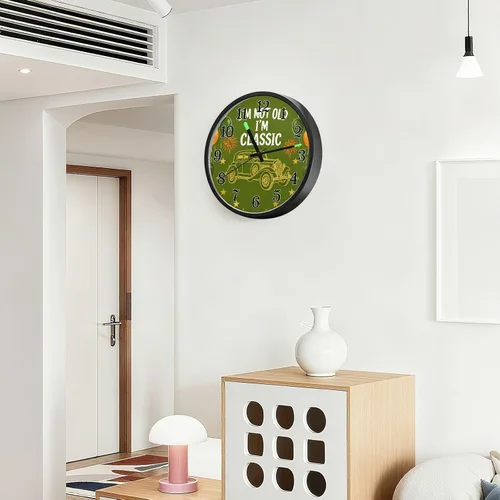 Miniatura 6 de Battery Operated Silent Non-Ticking Clock Luminous Voice-Activated Silent Clocks 70s Vintage Style Trendy Car Green 12 Inch for Living Room Office