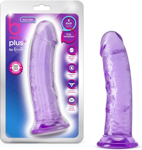 Miniatura 6 de Blush B Yours Plus Roar N' Ride - Consolador realista de 8 pulgadas, suave hecho a mano para juego anal, coño y pegging para adultos, juguete sexual
