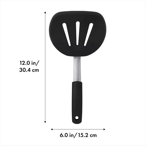 Miniatura 4 de OXO Good Grips espátula/espumadera de panqueque de nailon flexible, ninguno , Negro