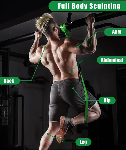 Miniatura 4 de Bandas de resistencia para entrenamiento, juego de bandas de ejercicio de 5 niveles, bandas de asistencia para dominadas, entrenamiento de fuerza