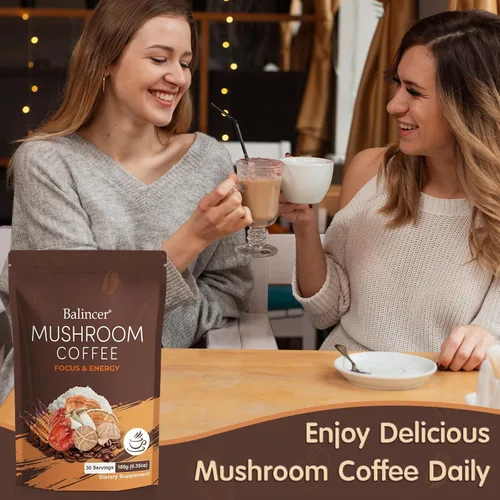 Miniatura 8 de Café de hongos, 6 hongos adaptogénicos con melena de león, cordyceps, cola de pavo y más, café instantáneo de hongos para concentración, energía
