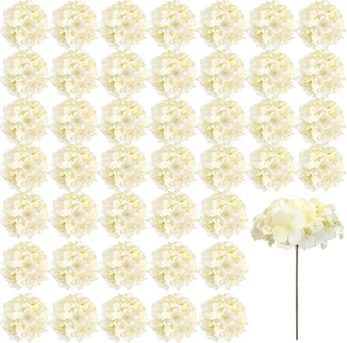 Miniatura 12 de Auihiay 26 piezas de flores hortensias artificiales de seda con tallo para decoración del hogar, bodas, fiesta.
