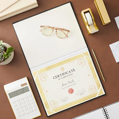 Miniatura 3 de Juvale Papel de certificado de lámina dorada, papel de premio compatible con impresoras para impresión, cartulina versátil con borde dorado, 8.5 x