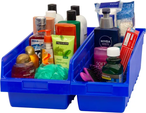 Miniatura 4 de Akro-Mils 30088 ShelfMax - Caja de almacenamiento de plástico para anidar, 18 pulgadas de largo por 8 pulgadas de ancho por 6 pulgadas de alto, Azul