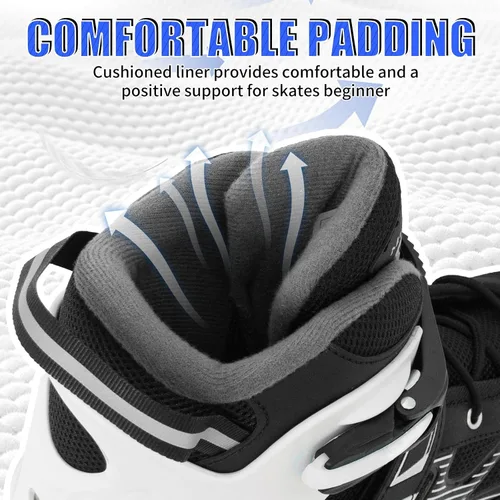 Miniatura 4 de MammyGol Patines en línea para adultos para hombres y mujeres, rodillos con cuchillas con rodamientos de acero al carbono, freno TPR, malla 3D