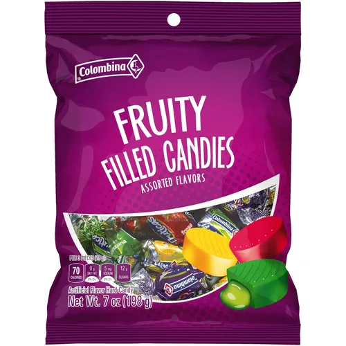 Colombina Sweet Delights – Caramelos rellenos de frutas de 7 onzas – Cáscara dura y centro suave líquido – Piña, uva, manzana verde, fresa sabores
