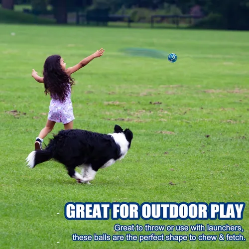 Miniatura 4 de Mankoda Pelotas para Perros, Pelotas de Tenis Indestructibles para Perros, 2.5 Pulgadas Juguetes Duraderos y Saltarines para Perros