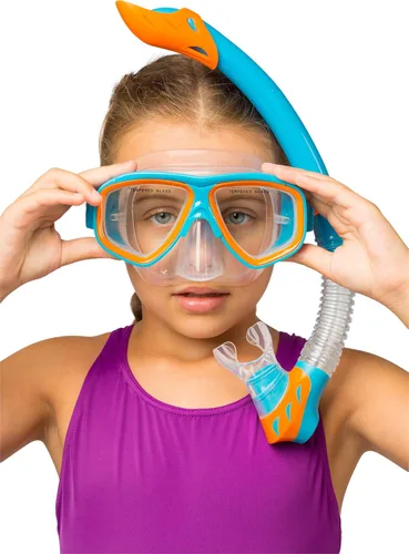 Miniatura 7 de Cressi Junior Snorkel Kit for Kids Ages 3 to 8 - Mask + Dry Snorkel + Adjustable Fins + Net Bag – Rocks Kids Set