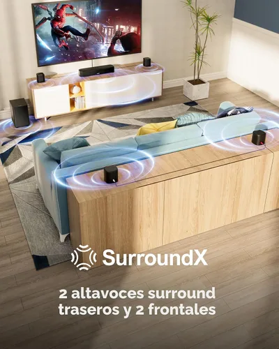 Miniatura 3 de ULTIMEA Barra de sonido envolvente de 7.1 canales para Smart TV, con 4 altavoces envolventes, potencia máxima de 330 W, barra de sonido envolvente