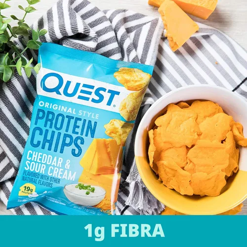 Miniatura 6 de Quest Nutrition, Ojuelas de Proteínas con sabor a Queso Cheddar y Crema Agria, 19g de Proteína, 4g de Carbohidratos Netos, Bajas en Carbohidratos