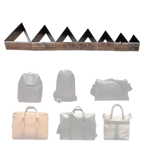 Miniatura 4 de Juego de perforadores de cuero, 7 piezas, forma de triángulo de 0.78 a 1.97 pulgadas, herramientas de manualidades para hacer cartera de cinturón