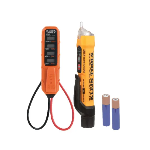 Klein Tools NCVT3PKIT Kit de prueba eléctrica, probador de voltaje sin contacto de doble rango con linterna, probador de voltaje CA/CC
