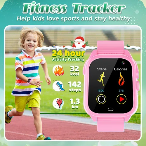 Miniatura 7 de Reloj inteligente impermeable para niños y niñas de 3 a 12 años, juguetes de aprendizaje con 26 juegos, cámara, video, pantalla táctil, reproductor