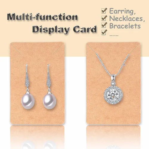 Miniatura 5 de Tarjetas de exhibición de aretes con 100 tarjetas de soporte para aretes, 200 piezas de parte trasera de aretes y 100 embalajes de joyería