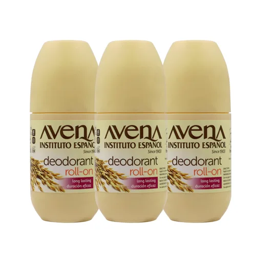 Instituto Español Avena Desodorante, Presentación en Roll-On que te ayudará con el mal olor causado por el sudor, 100% Avena Natural, 24 horas de