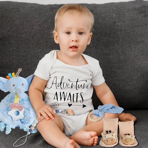 Miniatura 3 de Cesta de regalo para recién nacido para niño, juego de regalo de bienvenida a casa con manta envolvente, ropa, artículos esenciales para bebé, caja