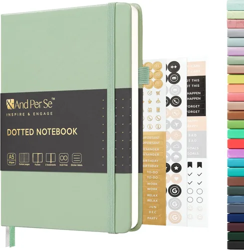 Miniatura 69 de &And Per Se - Cuaderno en blanco, 160 páginas, 5.7 x 8 pulgadas, cuaderno de rayas estrechas con papel grueso para escribir, cuaderno de tapa dura