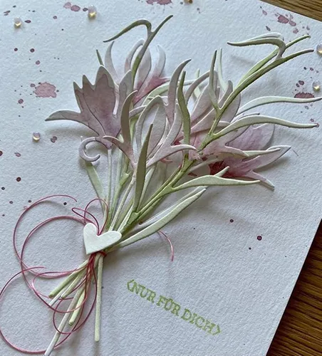 Miniatura 4 de Juego de 3 troqueles de metal de hojas de flores, marco de hojas de flores en 3D, plantillas de corte de boda para álbumes de recortes, álbumes