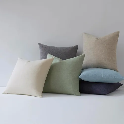 Miniatura 3 de Meekio - Juego de 2 fundas de almohada de color verde salvia de 22 x 22 pulgadas, fundas de almohada decorativas de lino con estilo bohemio