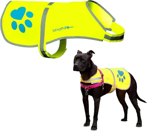 Chaleco reflectante para perro, tamaños para perros de 14 libras a 130 libras – chaleco de seguridad con reflectante para mejor visibilidad., M,