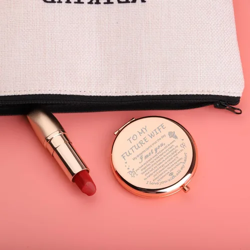 Miniatura 5 de UJIMS Regalos para mi futura esposa, espejo de maquillaje de novia para ser novia, regalo de compromiso para alma gemela, prometida, boda