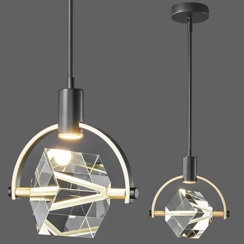 Miniatura 13 de Lámpara colgante de techo para isla de cocina, moderna mini luz colgante LED integrada, lámpara colgante de cristal en negro, dormitorio, comedor