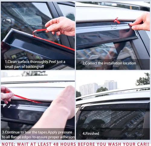 Miniatura 6 de Viseras adhesivas para ventana, protectores de lluvia compatibles con Honda Civic Hatchback 2022-2025, visera de ventilación lateral, deflector