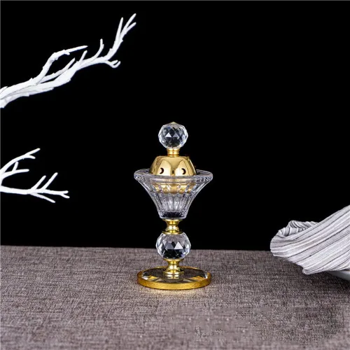 Miniatura 6 de Oud - Quemador de incienso de cristal, para aromaterapia, horno, difusor árabe, decoración de escritorio para yoga, meditación, spa (luna)