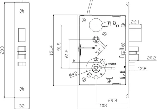 Miniatura 4 de Juego de Manija de Puerta de Palanca de Cerradura de Mortaja Comercial SUMBIN para Puerta de Corredor F13 Función Seccional/Dormitorio