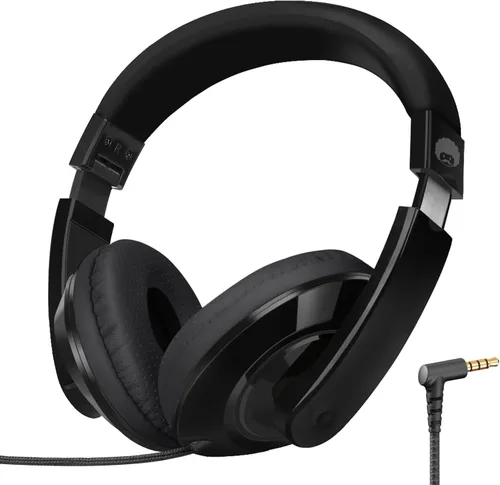 RockPapa Comfort Audífonos para la escuela, ligeros, para niños, niñas, adolescentes, con cable de 3.5 mm para reproductor de CD y DVD, tablet, Negro