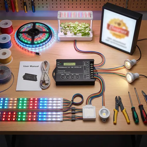 Miniatura 7 de Jeffergarden Multi funcional DC12 24V centralina tc420 tc420 20A programable LED controlador de tiempo 5 canales color ajustable con CD cable USB