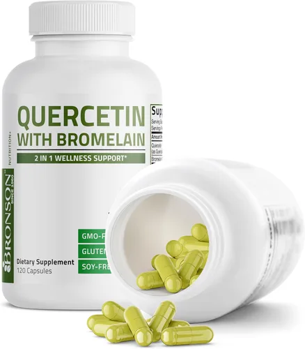 Miniatura 6 de Bronson Quercetina con bromelina 2 en 1 apoyo para el bienestar, sin OMG, 120 cápsulas
