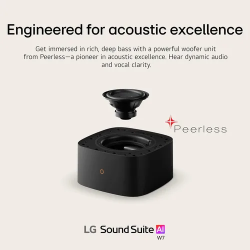 Miniatura 6 de LG W7 Sound Suite Wireless Subwoofer - 8” Deep Bass, Dolby Atmos FlexConnect, Compatible TVs, H7 Soundbar & M5/M7 Speakers, Flexible
