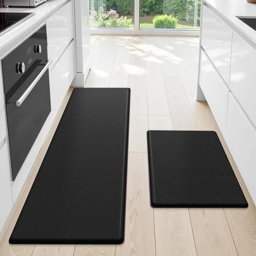 Miniatura 19 de StepLively Tapete de cocina, 2 piezas, tapetes de cocina acolchados para piso, juego de alfombras de cocina antifatiga, tapete antideslizante