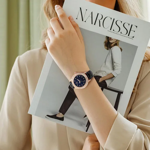 Miniatura 4 de Fate Love Reloj de cuero para mujer, reloj de pulsera de lujo con diamantes de regalo para niñas y señoras