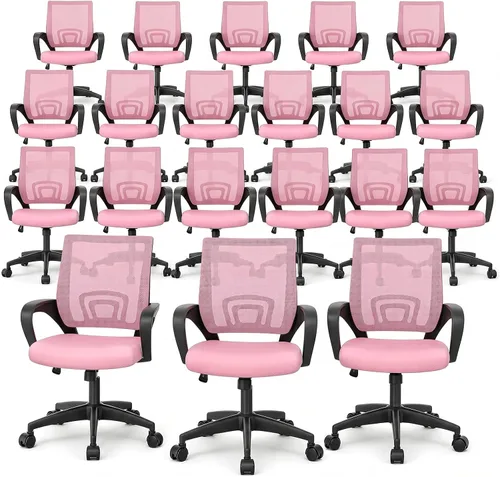 Miniatura 19 de Magshion Silla ergonómica de escritorio de oficina, silla de computadora de malla con respaldo medio, silla giratoria con respaldo transpirable