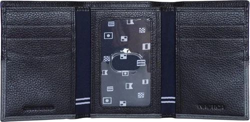 Miniatura 74 de Nautica Men's Trifold Wallet RFID Blocking Protection ID Window Card Slots Genuine Leather Durable