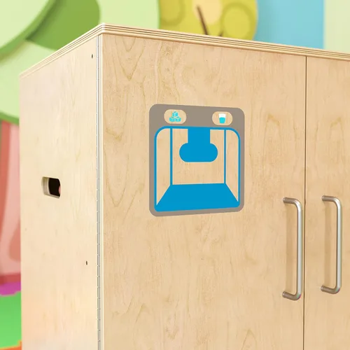 Miniatura 9 de Flash Furniture Hercules - Refrigerador de cocina de madera para niños para uso comercial o doméstico, seguro, diseño apto para niños, natural