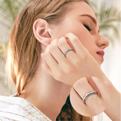 Miniatura 16 de Yearace Anillos giratorios para aliviar la ansiedad, anillo de plata de ley 925 para TDAH y alivio del estrés para mujeres